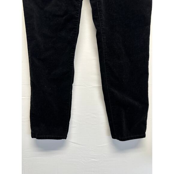 Talbots Women Corduroy Jeans Black 8 High Rise Straight Leg Closet Staple - Picture 2 of 12
